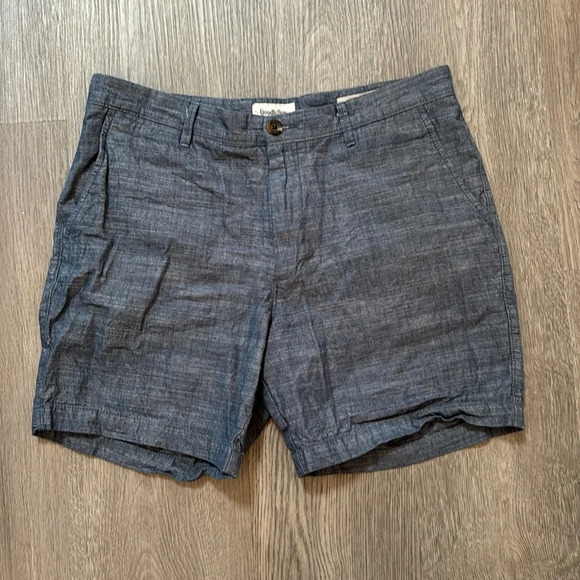 Goodfellow & CO. 7" Linden 100% cotton blue summer shorts Size 32 - Picture 1 of 6